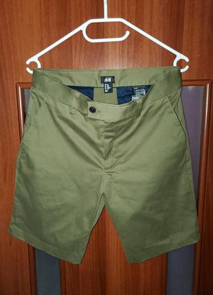 Шорти чінос оливкові h&m