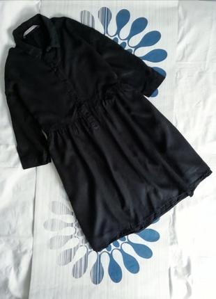 Чорна сукня сорочка об'ємна вільна черное платье рубашка объемное свободное оверсайз zara2 фото