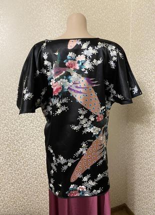 Гарна блуза-туніка в японському стилі 100%шовк в’єтнам2 фото