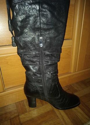 Cапоги, высокие сапоги, ботфорты зимние кожаные р. 37, 24 см3 фото