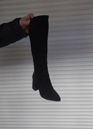 Женские черные замшевичоги на каблуках эврозима nivelle2 фото