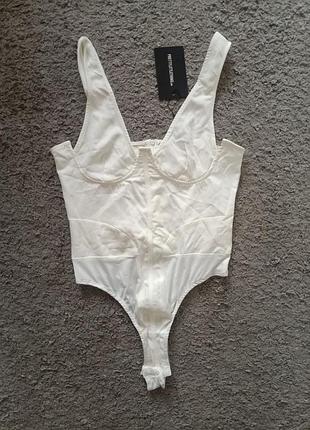 Белое боди корсет