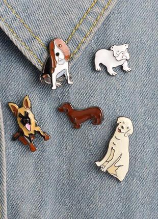 Пин собака / значок металлический собаки / брошь 1 шт