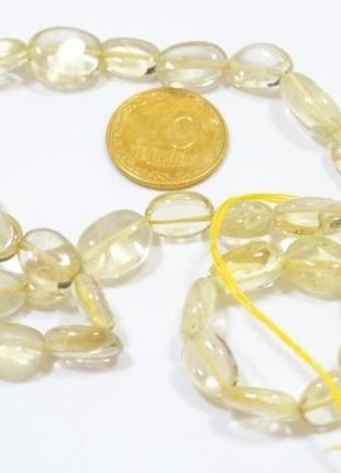 Намистини на нитці натуральний камінь цитрин овал l=45см