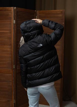 Пуховик женский зимний the north face дутая до -25°с черная куртка женская теплая с капюшоном5 фото