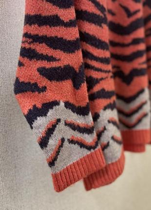 Теплый свитер с животным принтом &lt;unk&gt; леопардовый &lt;unk&gt; тигровый6 фото