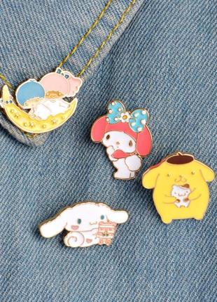 Набор пинов 4 шт. / значки металлические детские / броши