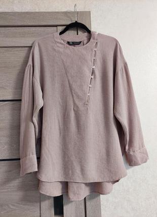 Блуза-рубашка свободного кроя, в стиле 80-х 🔹zara( размер 38-40)9 фото