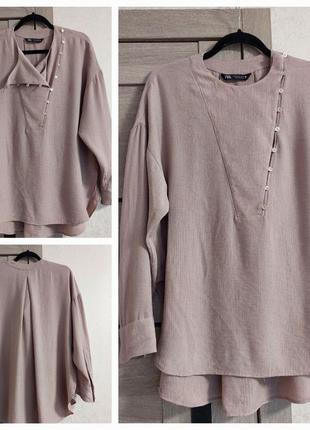 Блуза-рубашка свободного кроя, в стиле 80-х 🔹zara( размер 38-40)4 фото
