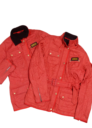 Barbour international стьогана куртка утеплена оригінальна червона оригінал