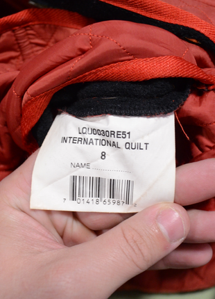 Barbour international стьогана куртка утеплена оригінальна червона оригінал9 фото