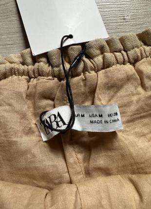 Перфорированная мини юбка из смесового льна с вышивкой zara8 фото