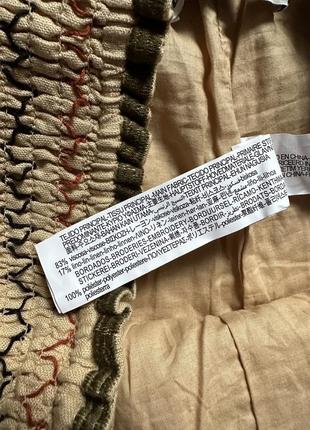 Перфорированная мини юбка из смесового льна с вышивкой zara10 фото