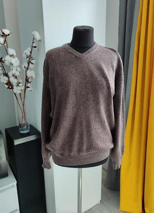 Коричневый пуловер из шерсти и кашемира от tailor &amp; son1 фото