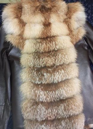 Куртка жилетка трансіормер мех лиса ,кожа.р.46-487 фото