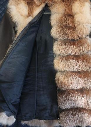 Куртка жилетка трансіормер мех лиса ,кожа.р.46-484 фото
