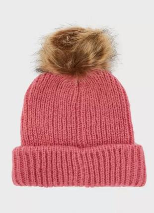 Новая теплая женская шапка
topshop 🌙 casual pom ribbed beanie pink tan3 фото