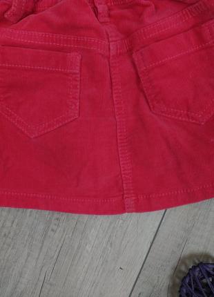 Вельветовая розовая юбка для девочки next размер 86 (12-18 месяцев)6 фото