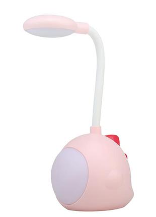 Настільний світильник дитячий 2 режима (холодне/тепле світло) usb-зарядка 25.5х8.5х9 см рожевий