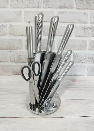 Набор кухонных ножей на крутящейся подставке (8 предметов)2 фото