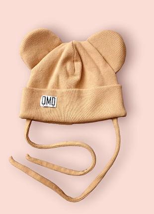 Дитяча шапочка міккі на зав'язках врубчик