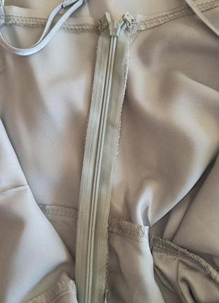 Эксклюзивное серебряное атласное мини-платье missguided #розвантажуюсь8 фото