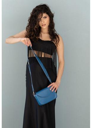 Женская кожаная сумка «molly» ярко-синяя 13х21х6 см (tw-molly-blue)5 фото