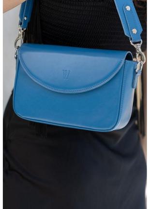 Женская кожаная сумка «molly» ярко-синяя 13х21х6 см (tw-molly-blue)6 фото
