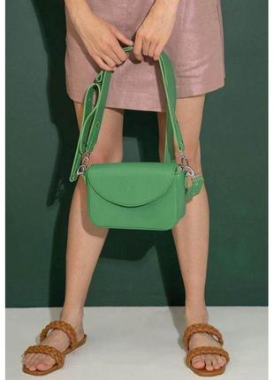 Жіноча шкіряна сумка «molly» зелена 13х21х6 см (tw-molly-green)4 фото