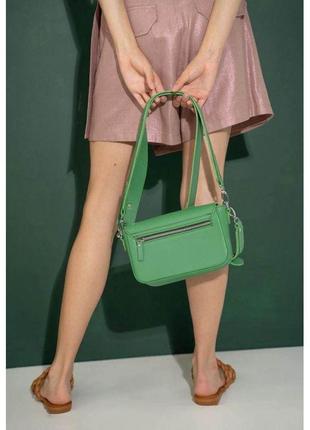 Жіноча шкіряна сумка «molly» зелена 13х21х6 см (tw-molly-green)5 фото