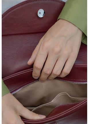 Жіноча шкіряна сумка «molly» бордова 13х21х6 см (tw-molly-vin)6 фото