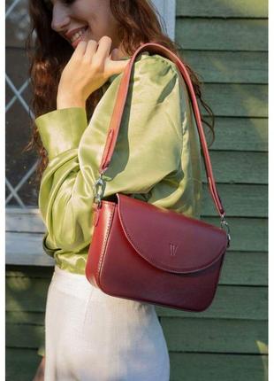 Жіноча шкіряна сумка «molly» бордова 13х21х6 см (tw-molly-vin)3 фото
