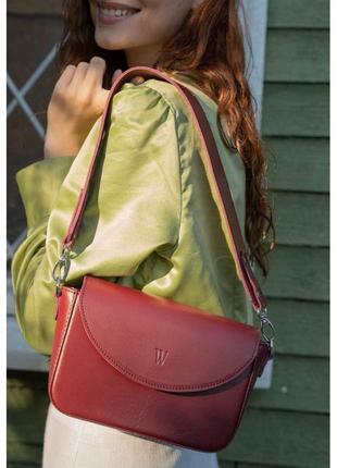 Женская кожаная сумка molly бордовая