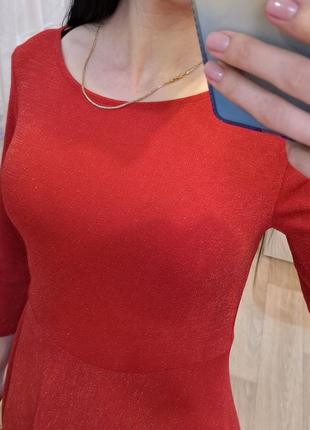 Платье клеш красное с люрексом от vovk