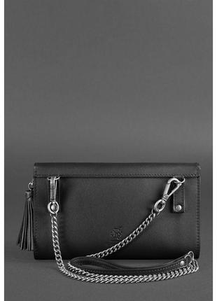 Кожаная женская сумка «элис» черная (bn-bag-7-g)4 фото