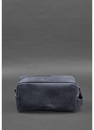 Шкіряна косметичка-несесер 6.0 синій crazy horse