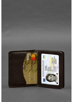 Кожаная обложка для водительского удостоверения, id и пластиковых карт 2.0 коричневая5 фото