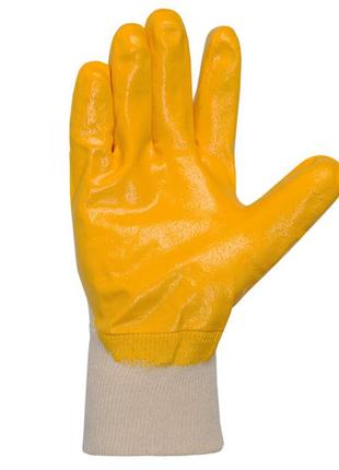 Перчатки трикотажные с нитриловым покрытием желтые (4523) doloni2 фото