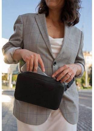 Шкіряна сумка dropbag maxi чорна crazy horse