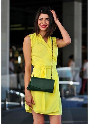 Шкіряна жіноча сумка «еліс» зелена crazy horse (bn-bag-7-iz)