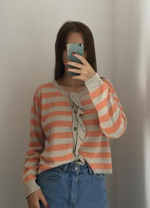 Новий смугастий светр кардиган льон бавовна7 фото