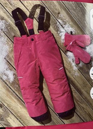 Новые зимние лыжные мембранные термо штаны 98-104см2 фото