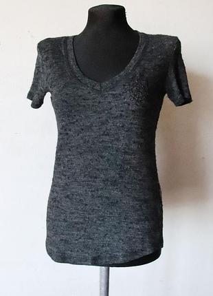 Фактурна футболка sandro шерсть у складі