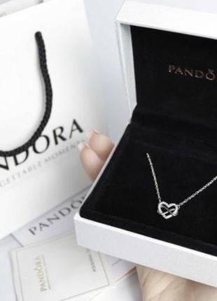 Намисто пандора "блискуче серце нескінченності" срібло s925