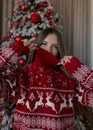 Новогодний свитер с оленями5 фото