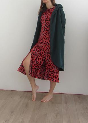 Леопардовое платье. красное платье в леопардовый принт.2 фото