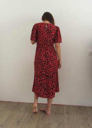 Леопардовое платье. красное платье в леопардовый принт.3 фото