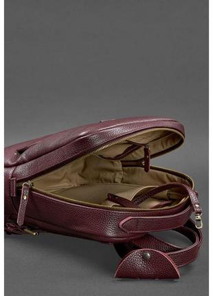 Кожаный женский городской рюкзак на молнии cooper марсала флотар5 фото