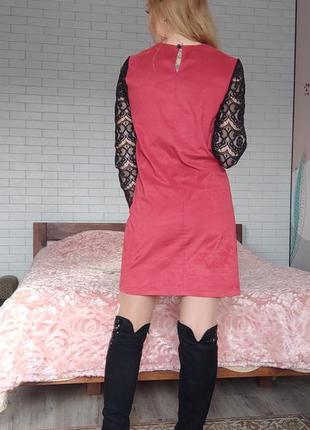 Короткое красное платье3 фото