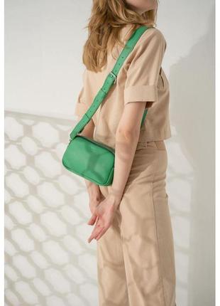 Женская кожаная сумка поясная/кроссбоди holly зеленая4 фото
